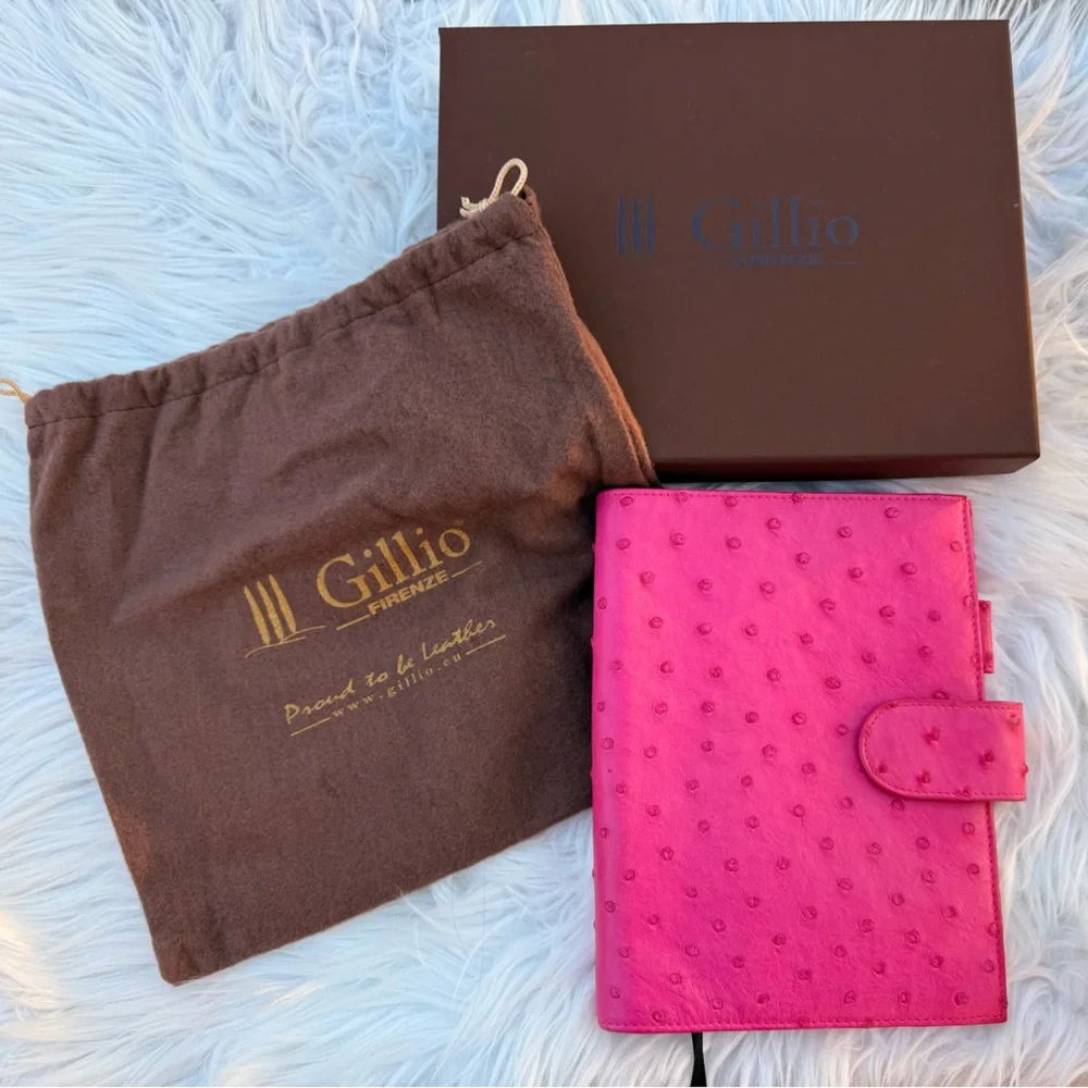 Used Gillio Appunto, B6 Real Ostrich Fuchsia (First Quality)